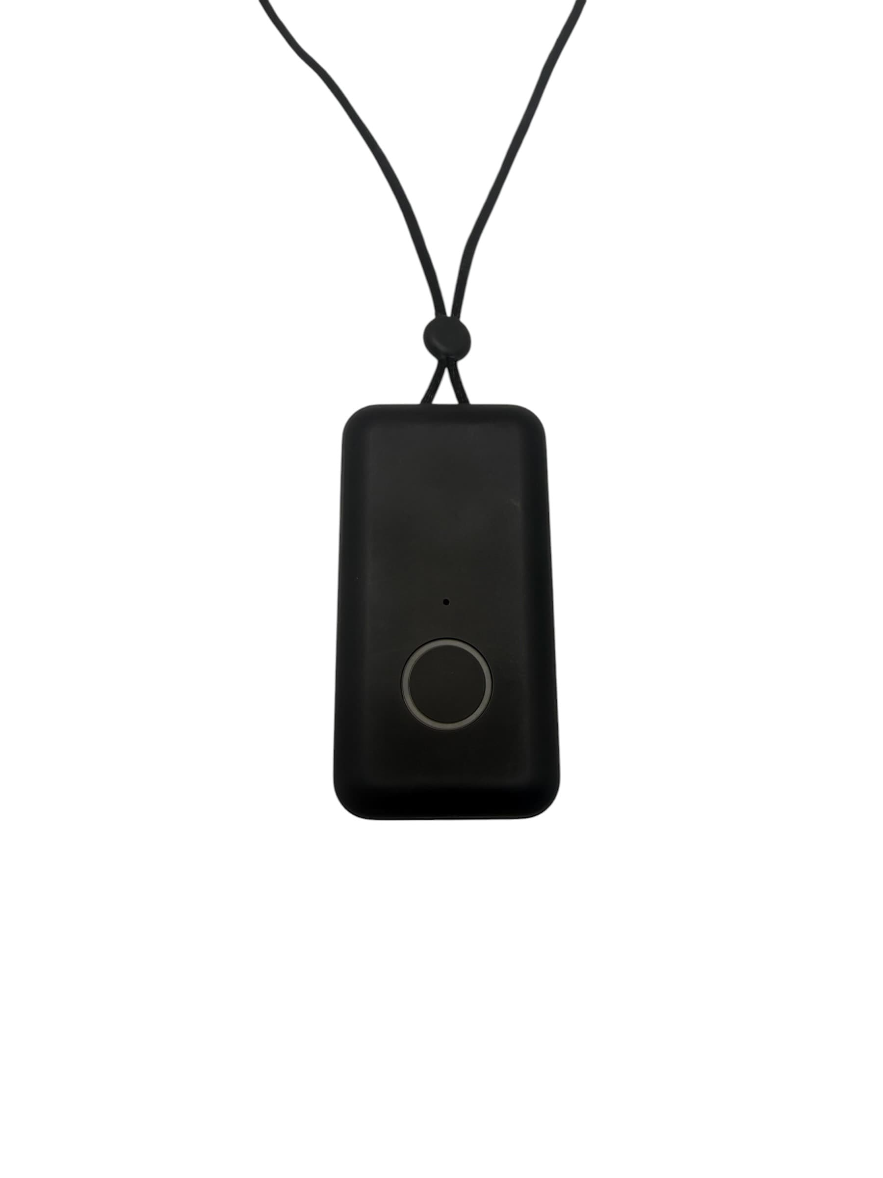 Indy Mobile portable GPS medical alert clipped to a senior woman's belt while walking through a sunny park - view 5